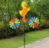 The street stall is selling popular three-dimensional bee, bike, animal, fabric windmill decorations, outdoor courtyard, and rotating children's toys Specification image